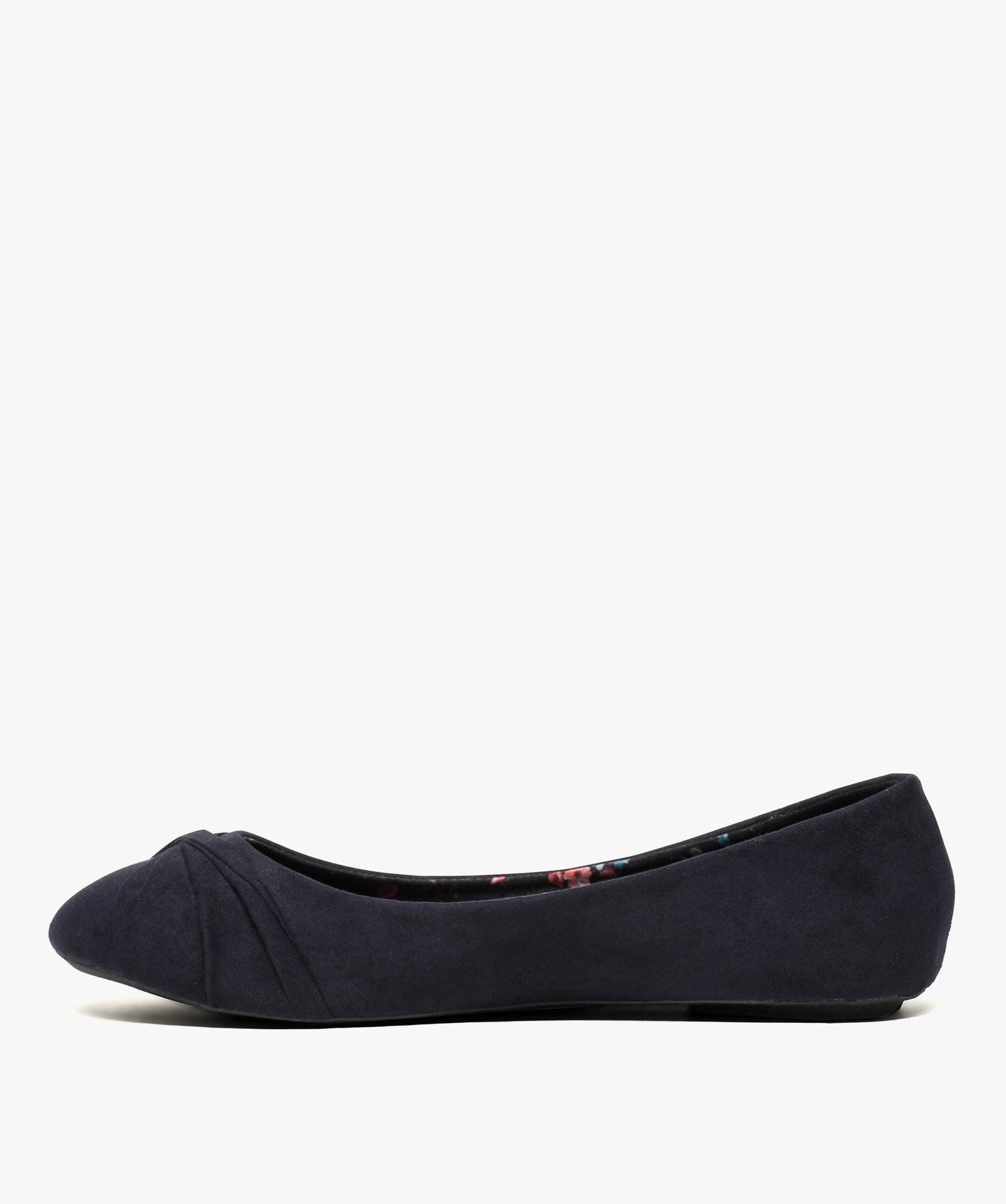 Ballerines femme unies avec bout drapé bleu fonce | GEMO