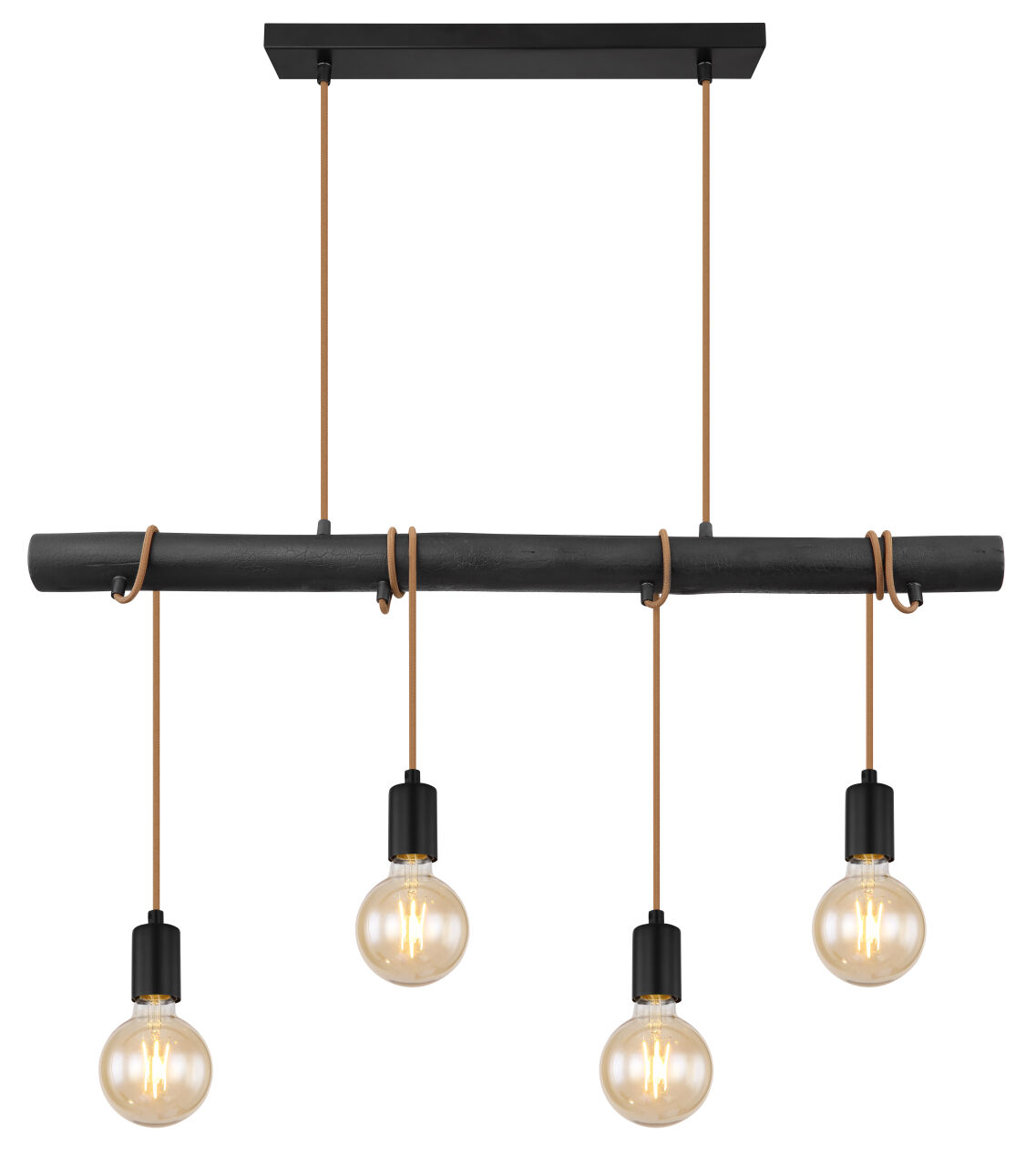 Globo Lighting - LEO - Hängeleuchte Metall schwarz matt, 4x E27