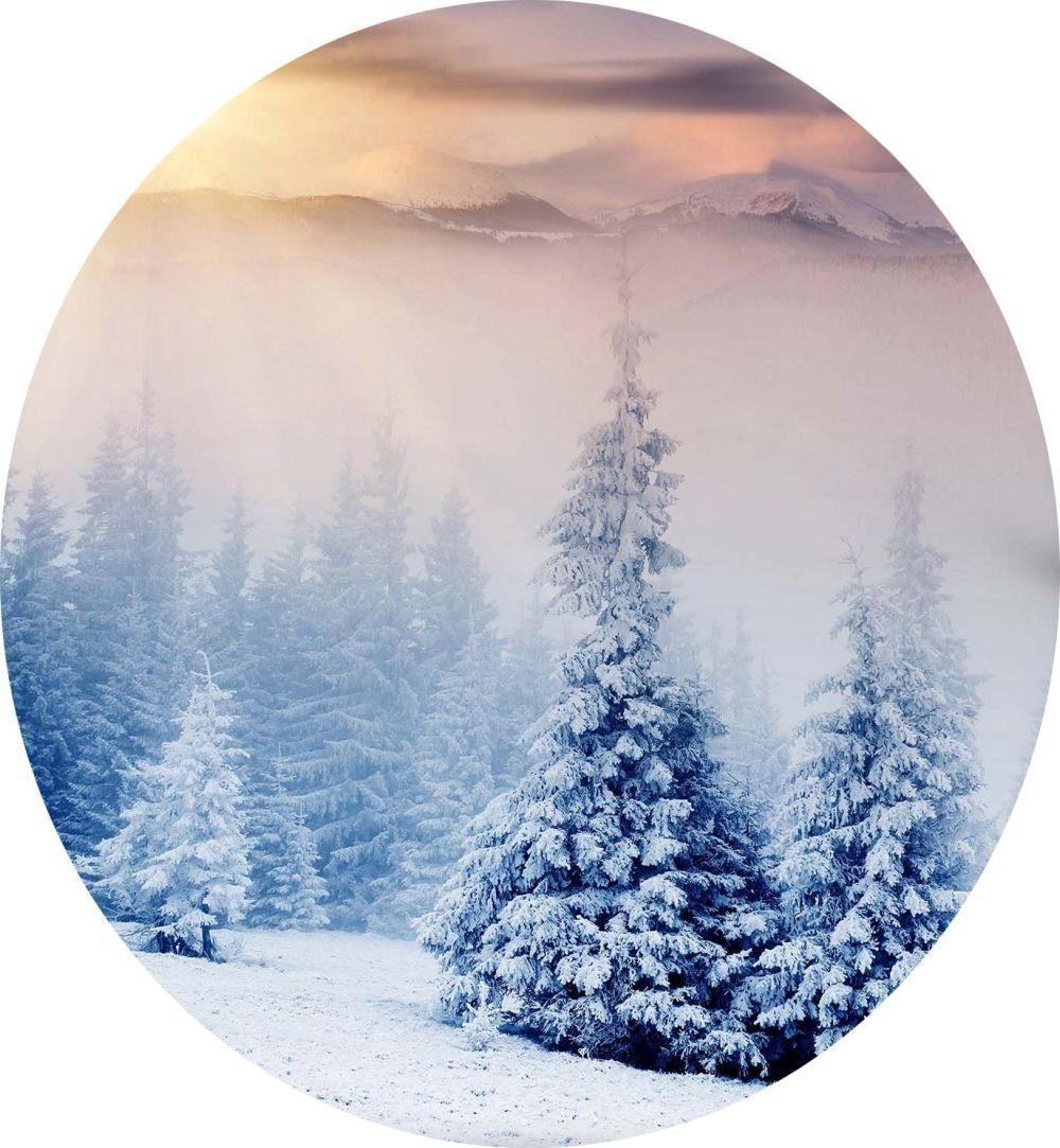Bettwäsche 4 tlg Winter Mikrofaser Microfaser Thermofleece Bettwäsche 135x200 cm Thermo Fleece Flausch Winterlandschaft Schnee Tannenbaum weich kuschelig warm Winterhills Blau, Leonado Vicenti, Fleece, 4 teilig