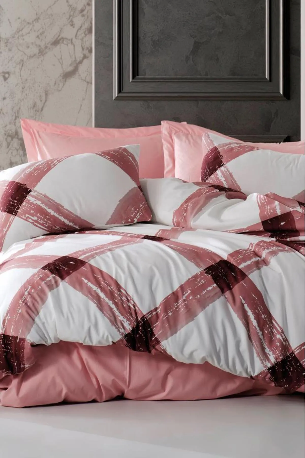 Çeyiz Diyarı  Andri Bettwäsche-Set für Doppelbett, Rosa