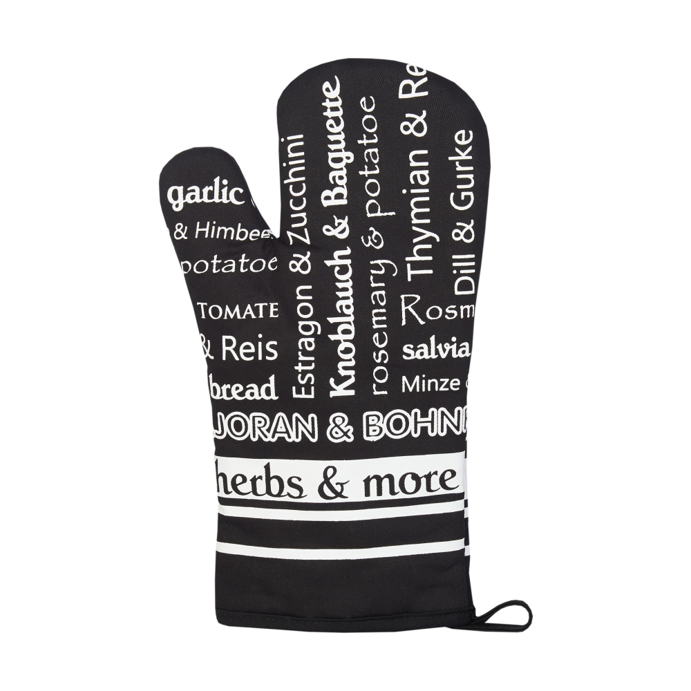 Ofenhandschuh Herbs & More schwarz/