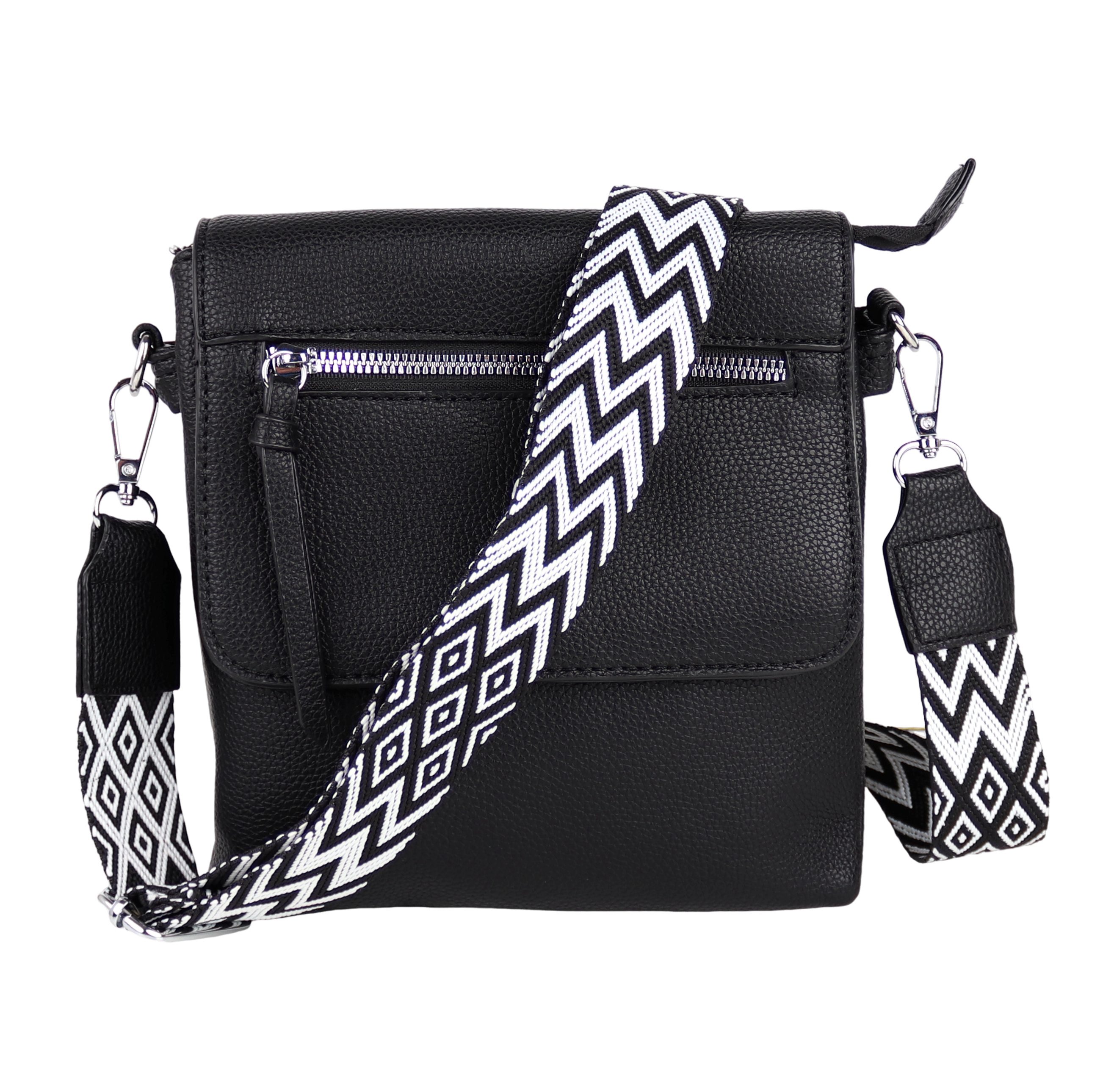 MIRROSI Umhängetasche Damen Crossbody Bag, Klein 20x22x3cm (gemusterten& verstellbaren Schulterriemen, 1 Tasche & 2 Gurte), Kleine Tasche, Schultertasche für jeden Anlass