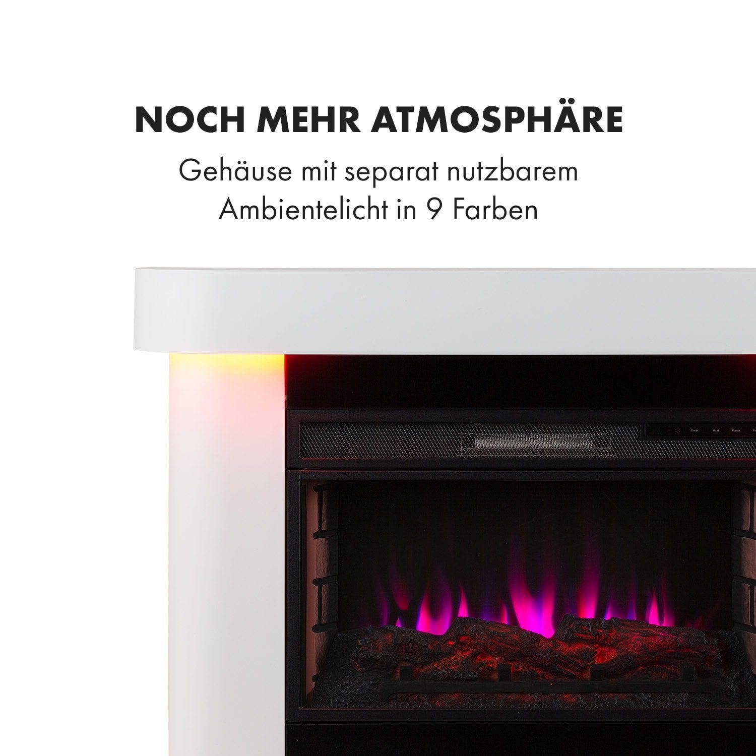 Klarstein Elektrokamin Aargau Smart, elektrischer Kamin mit Heizfunktion Heizlüfter elektrischer Kaminofen