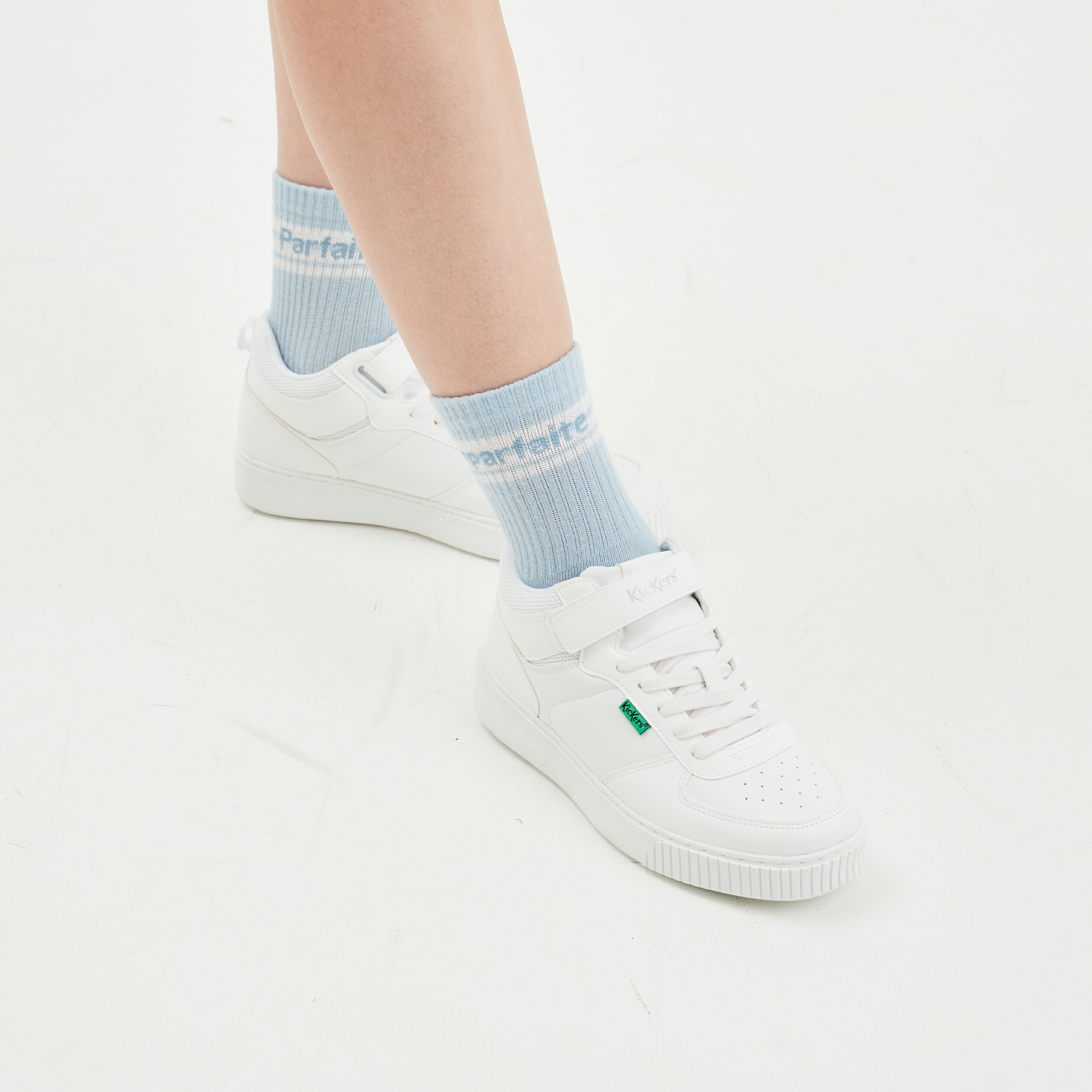 Baskets montantes Kickers Tylem blanc femme | La Halle