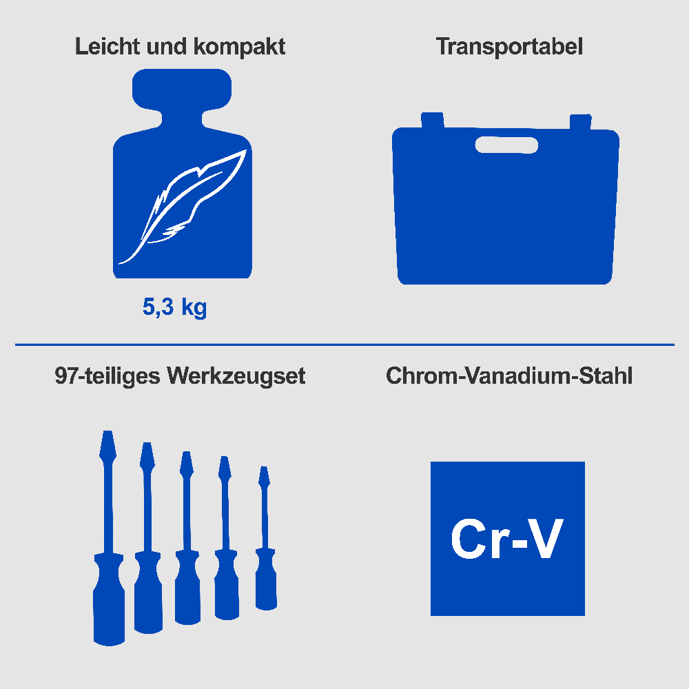 Scheppach Werkzeugkoffer 97-tlg. WZK120