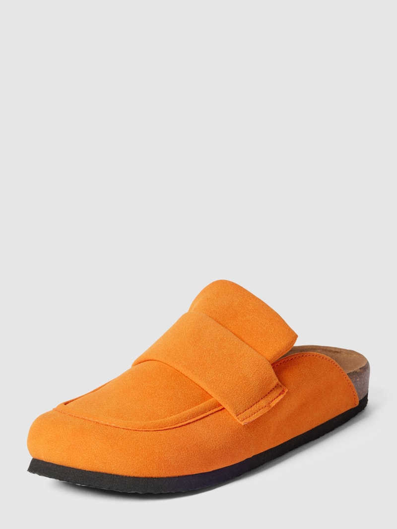 Pantoletten mit Zierbesatz Modell 'HUSTON' in orange