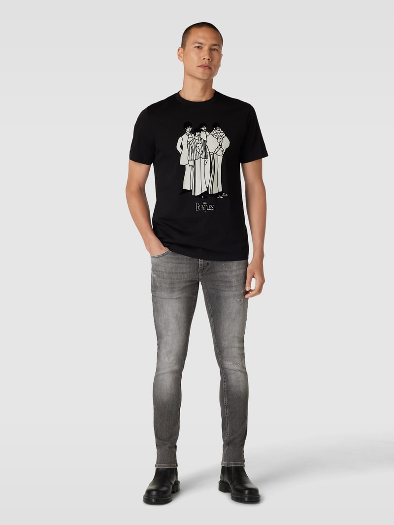 Jeans im Used-Look in schwarz