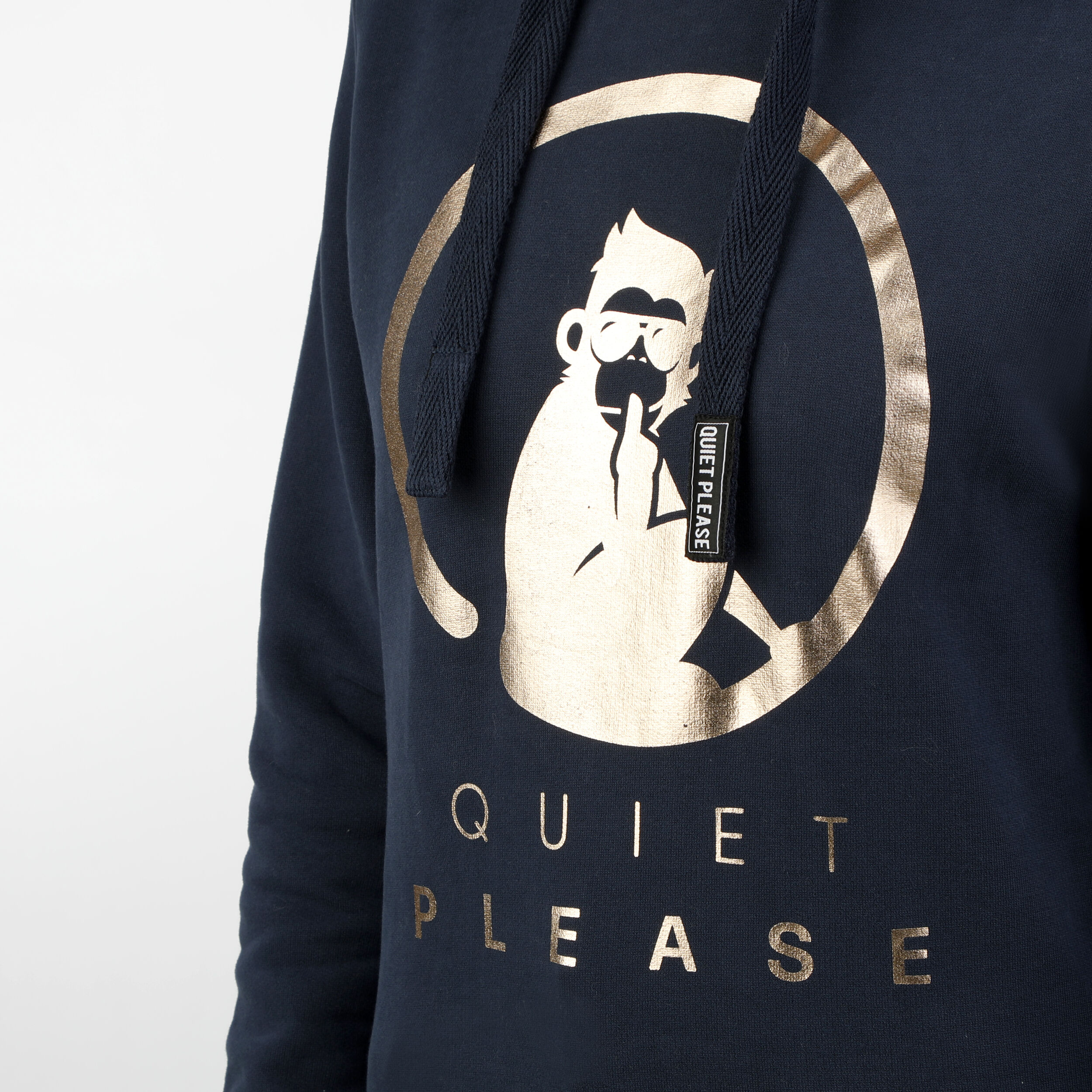 Baseline Logo Metallic Hoody Damen - Dunkelblau, Gold