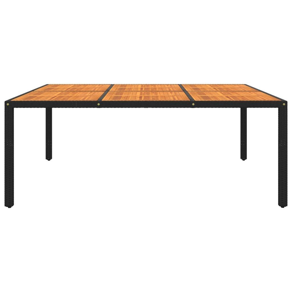 vidaXL Gartentisch Gartentisch 200x150x75 cm Akazienholz und Poly Rattan Schwarz (1-St)