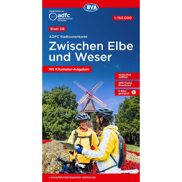 ADFC-RADTOURENKARTE 6 ZWISCHEN ELBE UND WESER 1:150.000 - Fahrradkarte