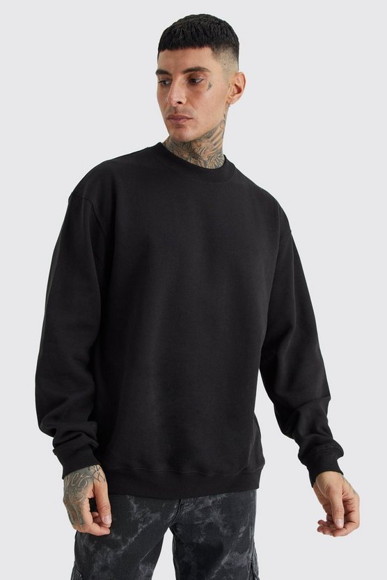 Tall Oversize Sweatshirt mit Totenkopf Herz Print