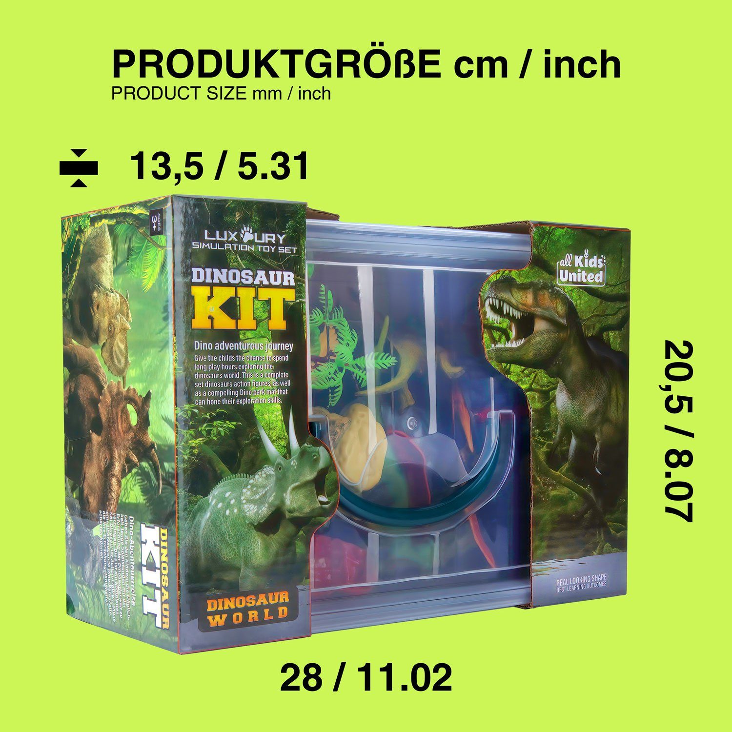 Goods+Gadgets Spielfigur Dino-Set Dinosaurier Figuren, (Abenteuer Tier-Welt, Spielset für Kinder), mit Aufbewahrungsbox