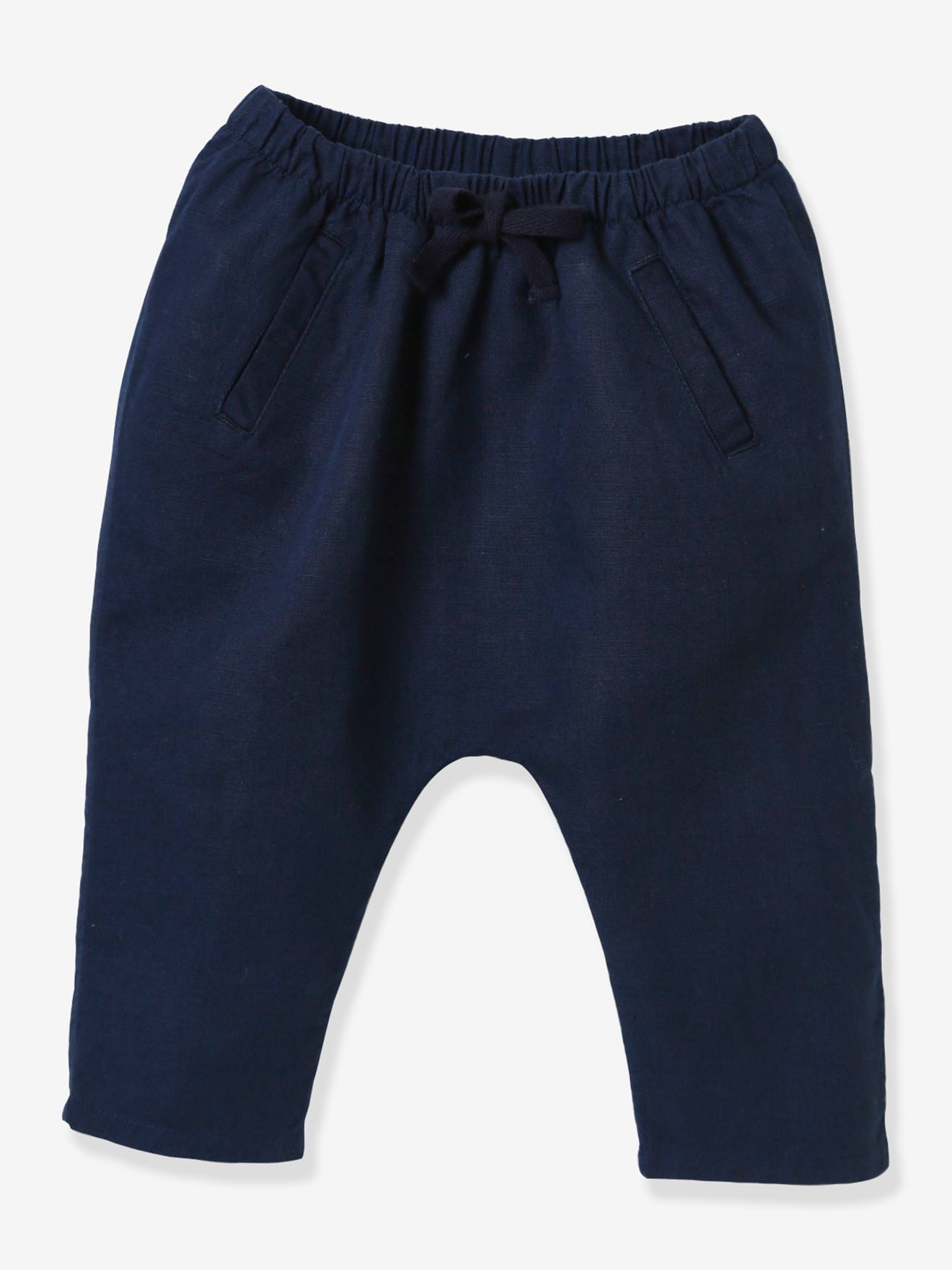 Sarouel bébé en lin et coton CYRILLUS beige