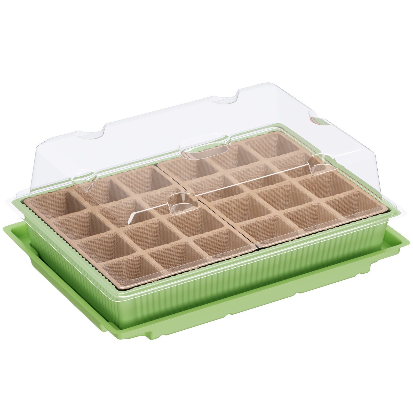 Wellgro Gewächshaus Mini Gewächshaus für 24 Pflanzen, Zimmergewächshaus, Anzuchtschale