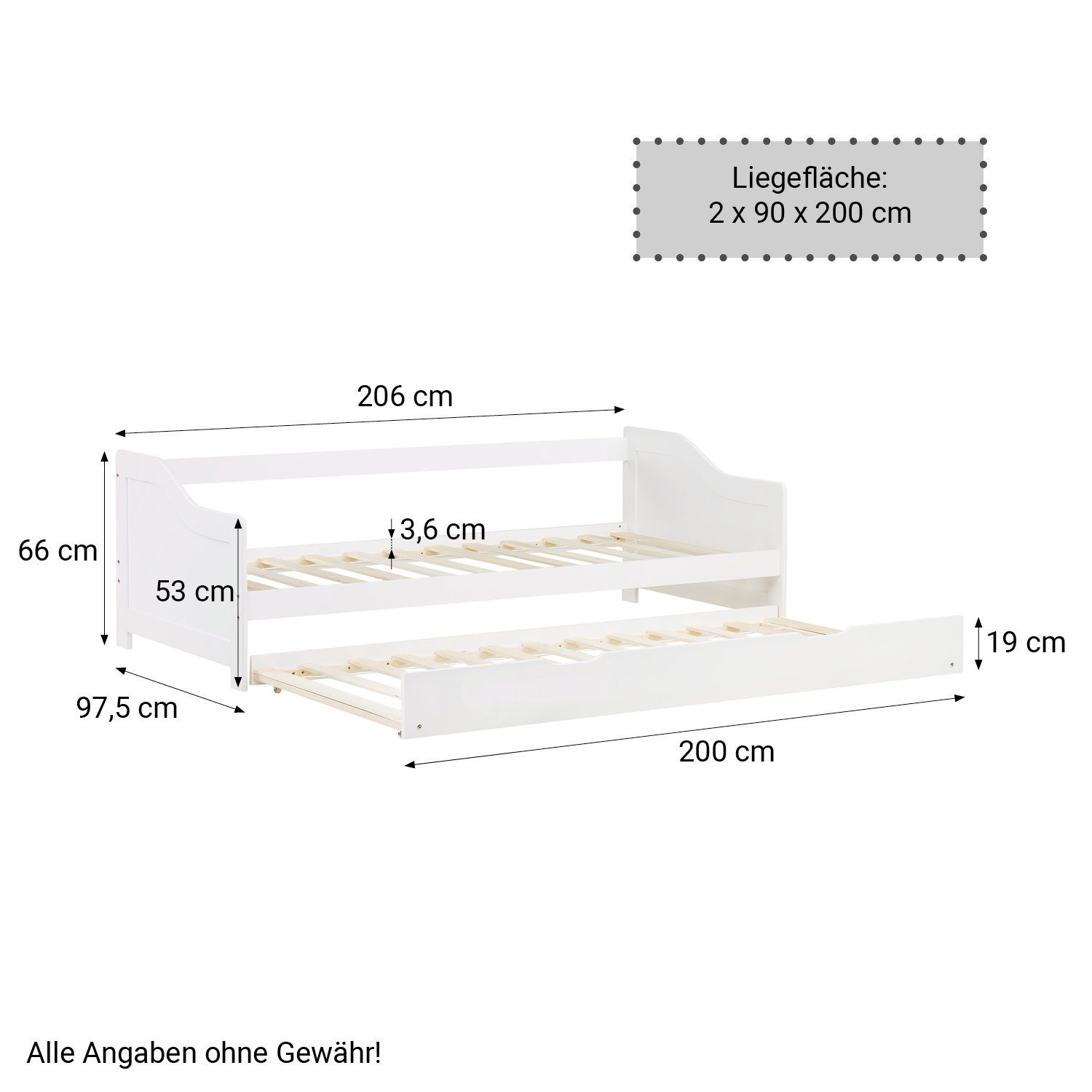 Holzbett Kinderbett Ausziehbett 90x200 Kojenbett