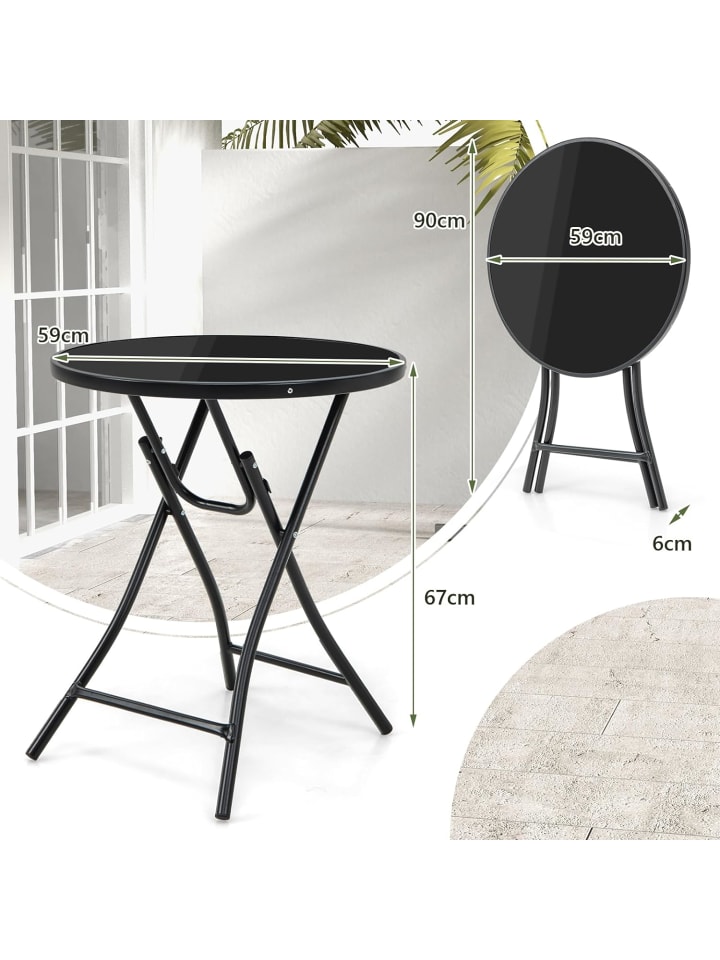 COSTWAY Bistrotisch 59x59x67cm in Schwarz günstig kaufen onesize