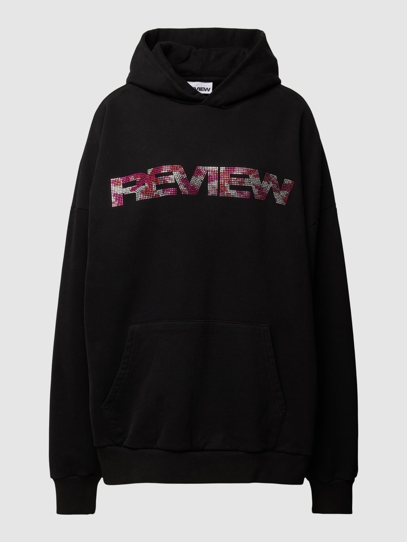 Hoodie mit Label-Detail in schwarz