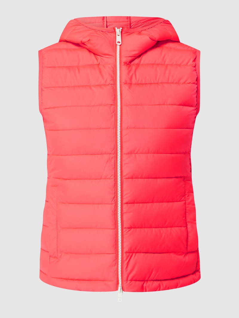 Light-Steppweste mit Kapuze in pink