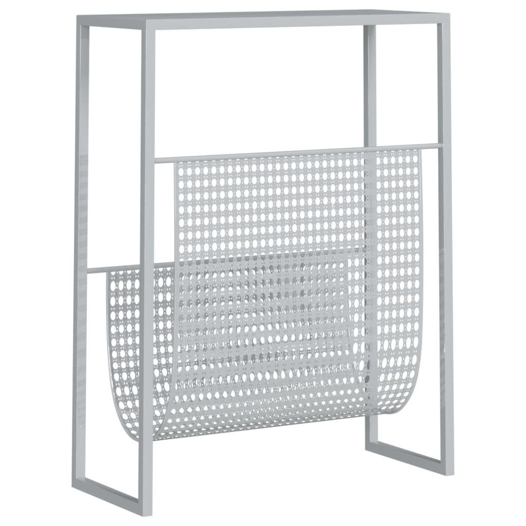vidaXL Zeitungsständer Zeitschriftenständer Silbern 35x15x45 cm Stahl (1 St)