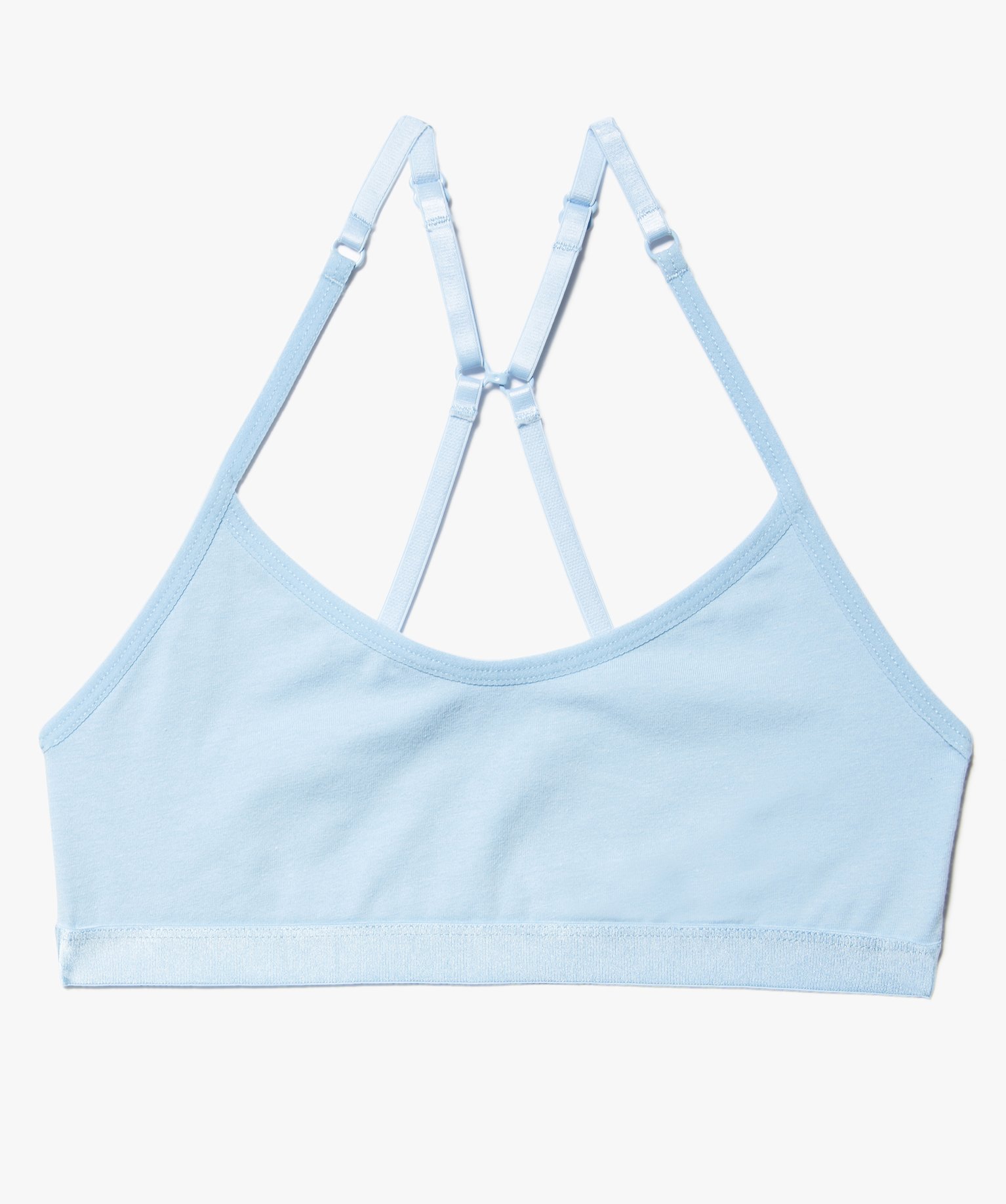 Brassière fille à fines bretelles multipositions bleu | GEMO