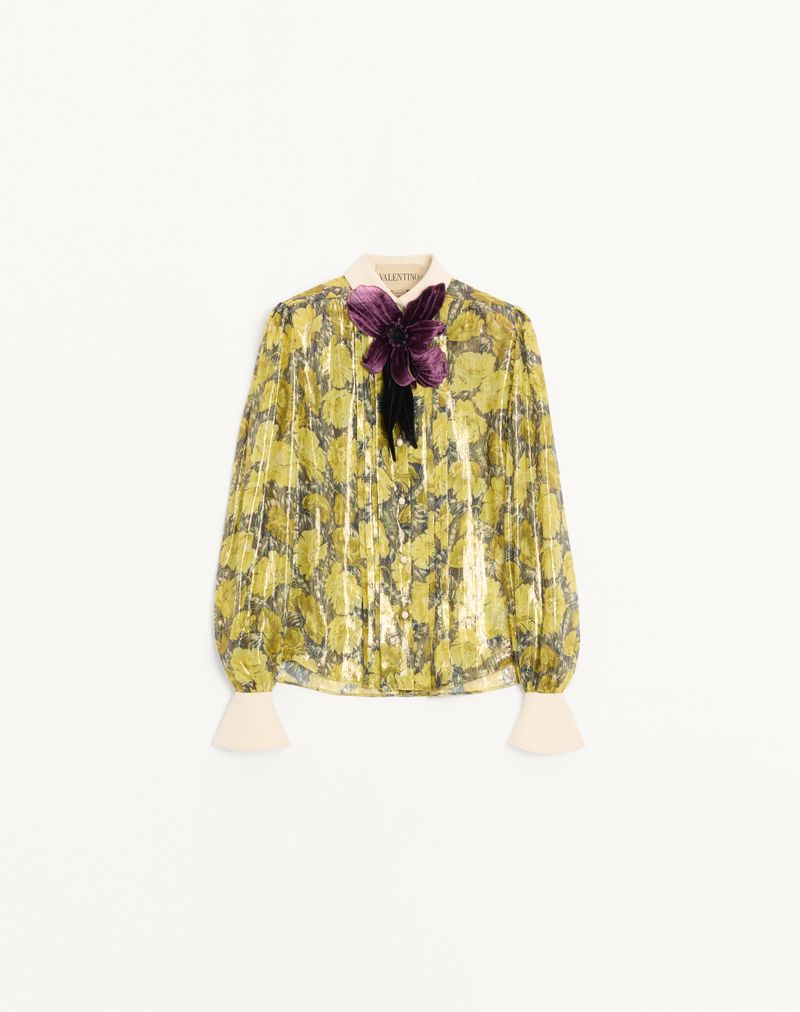 Camisa Lurex com estampa de papoulas Après L'Hiver