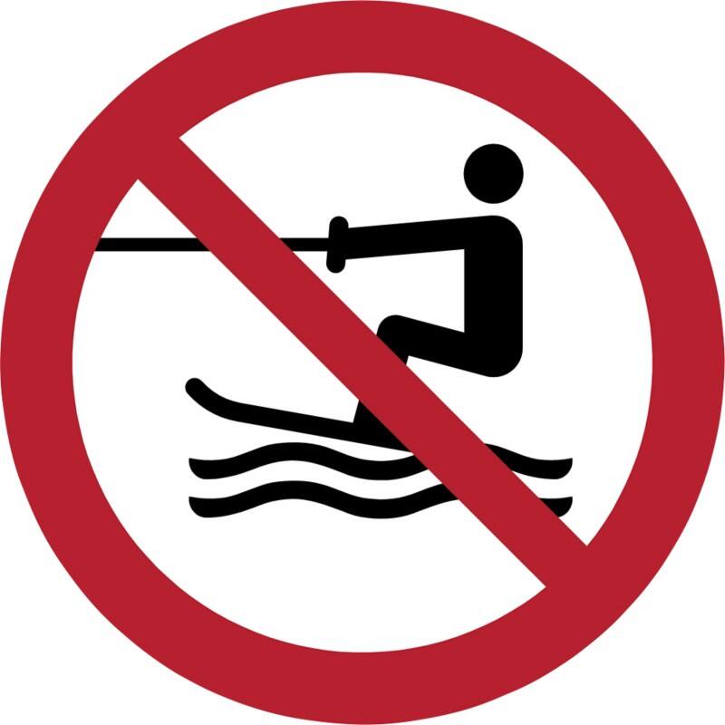 Djois Warnschild Wasserski-Aktivitäten verboten Klebstoff, einschraubbar PP (Polypropylen) 20 (B) x 0,14 (H) cm 3 Stück