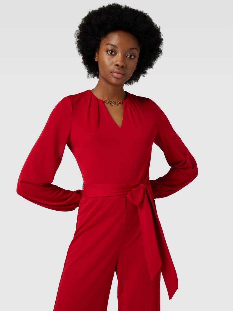 Jumpsuit mit Bindegürtel Modell 'DELAHANE' in rot