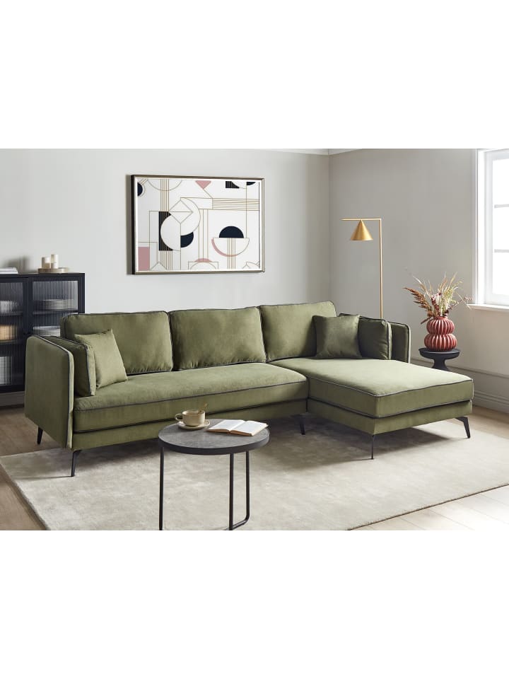 Beliani Ecksofa ALTAN in Grün/Grau - (W) 268 x (H) 88 x (L) 157 cm günstig kaufen onesize