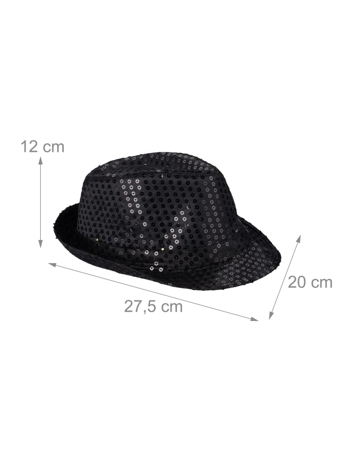relaxdays 2 x Paillettenhut LED in Schwarz günstig kaufen onesize
