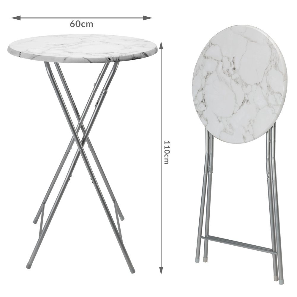 Casaria Stehtisch (1-St), Klappbar 110cm Hoch Rund Ø60cm Garten Camping Bistrotisch Partytisch