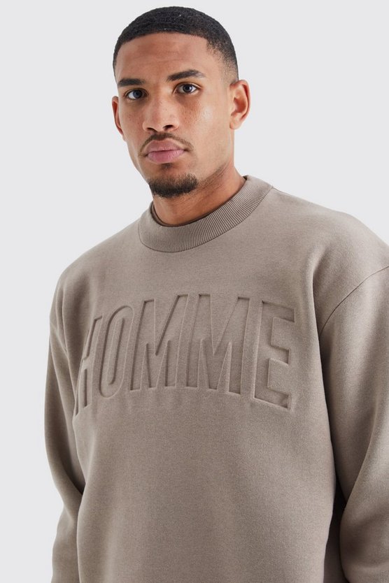 Tall Oversize Sweatshirt mit Homme Print
