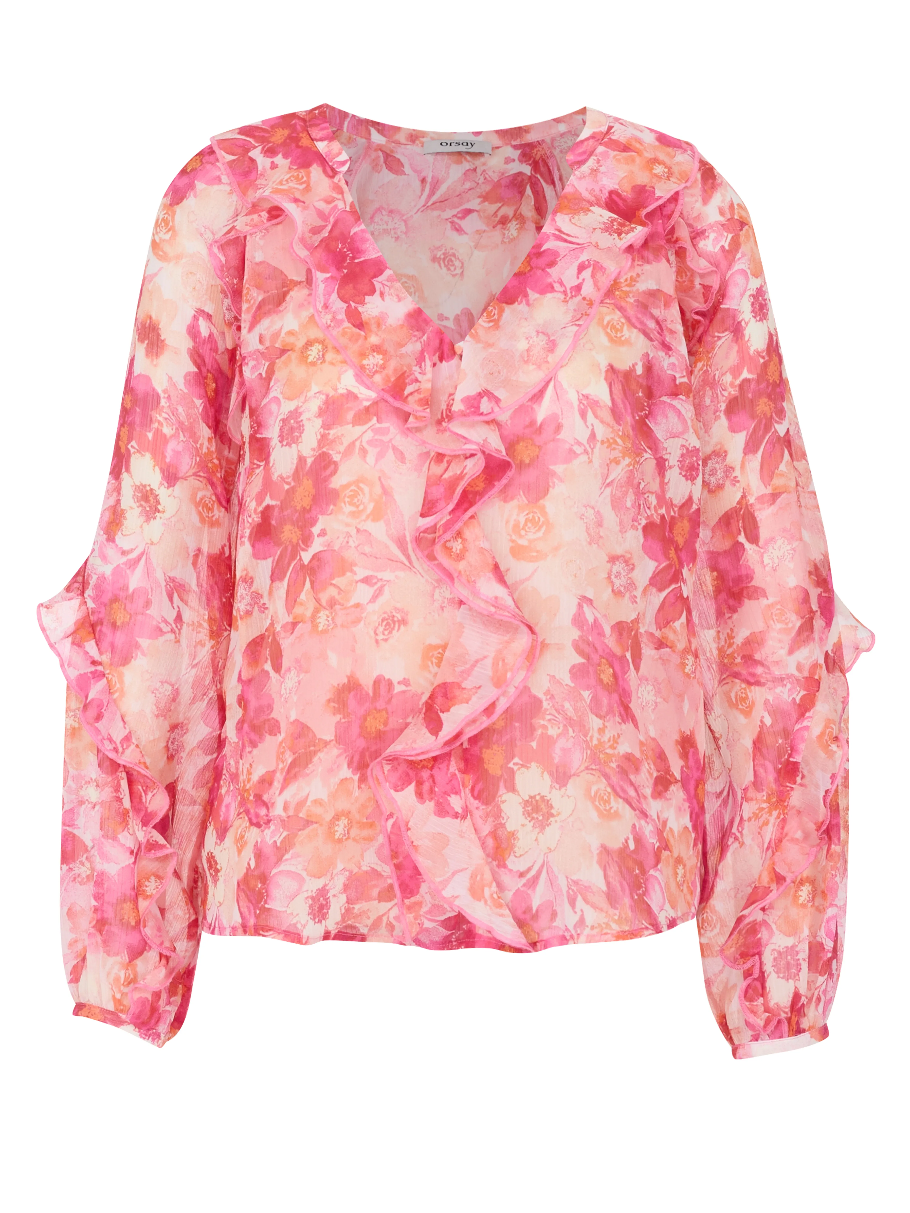 Rosa Damen-Bluse mit Blumenmuster ORSAY