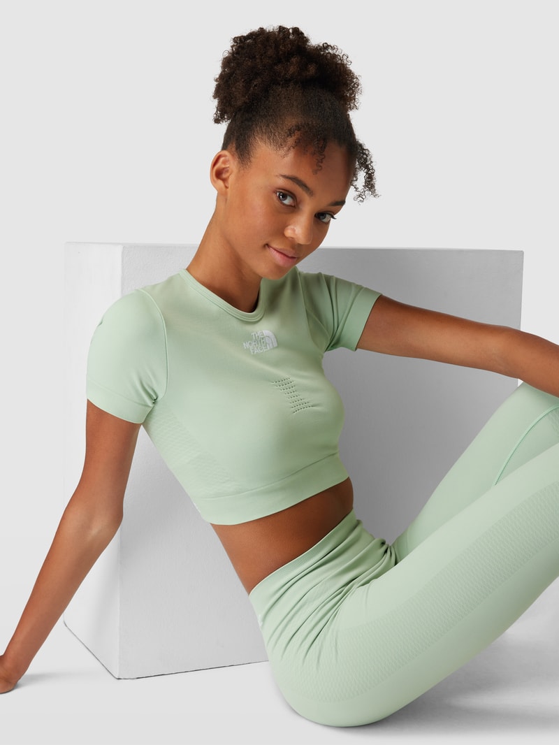Cropped T-Shirt mit Label-Detail Modell 'NEW SEAMLESS' in mint