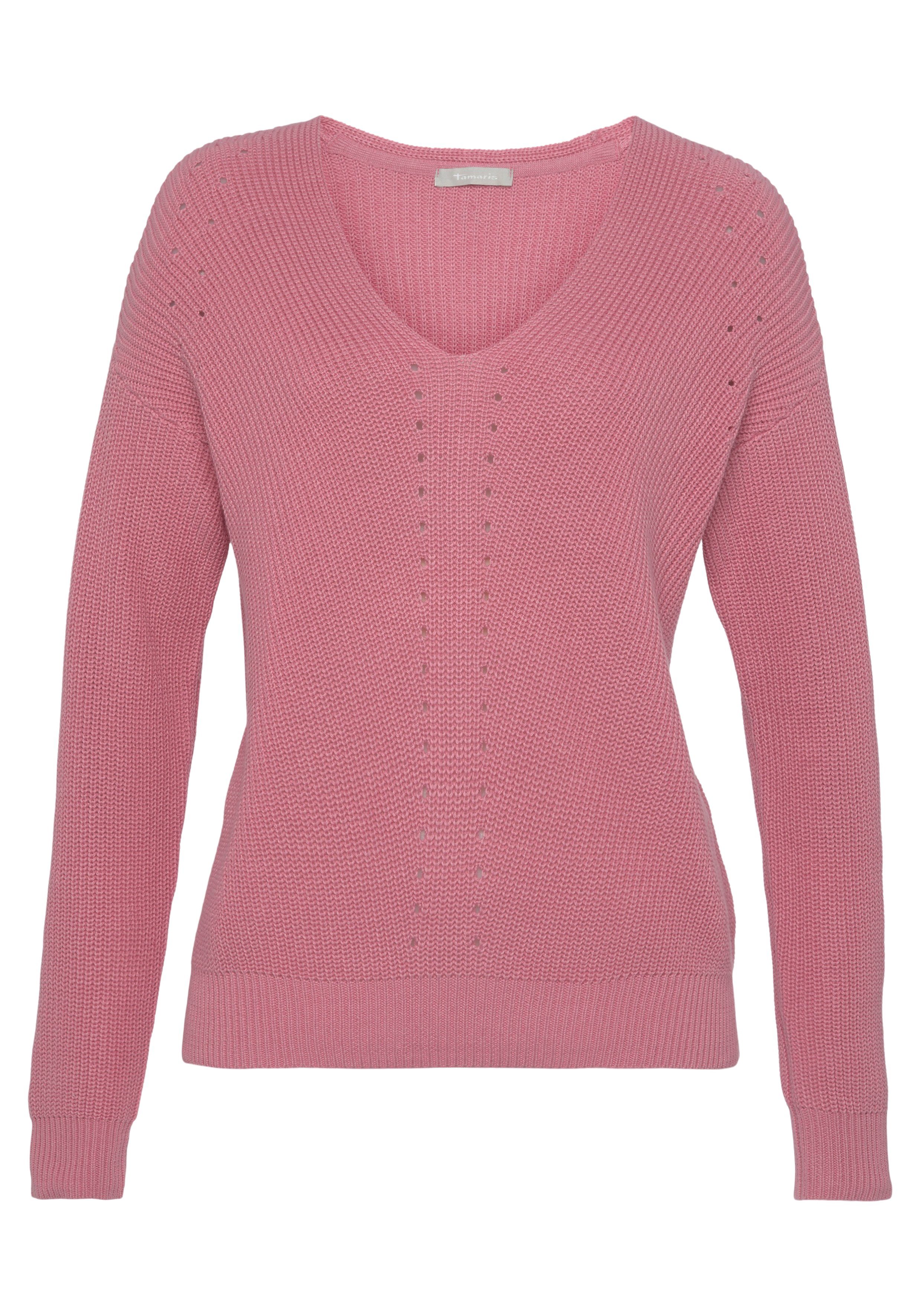Tamaris Ajourpullover mit feinem Ajourstrickmuster