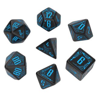 Galactic Black & blue Dice Set (7)