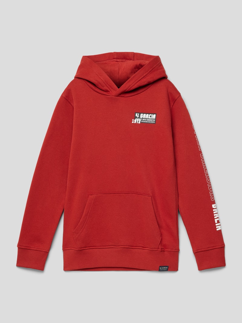 Hoodie mit Label-Prints in rot