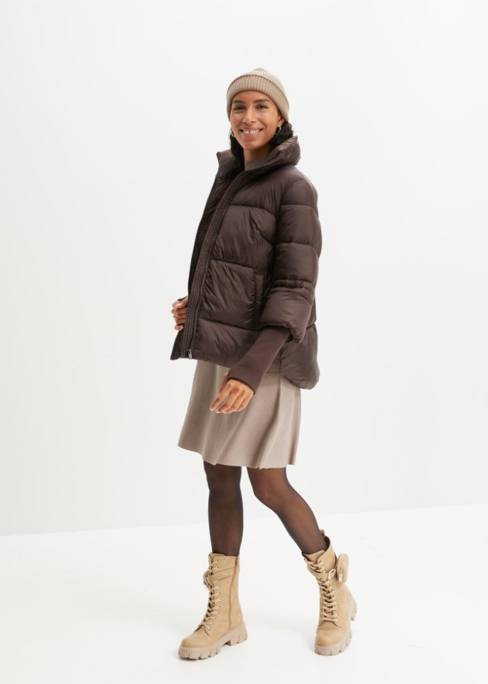 Steppjacke mit Strickärmeln