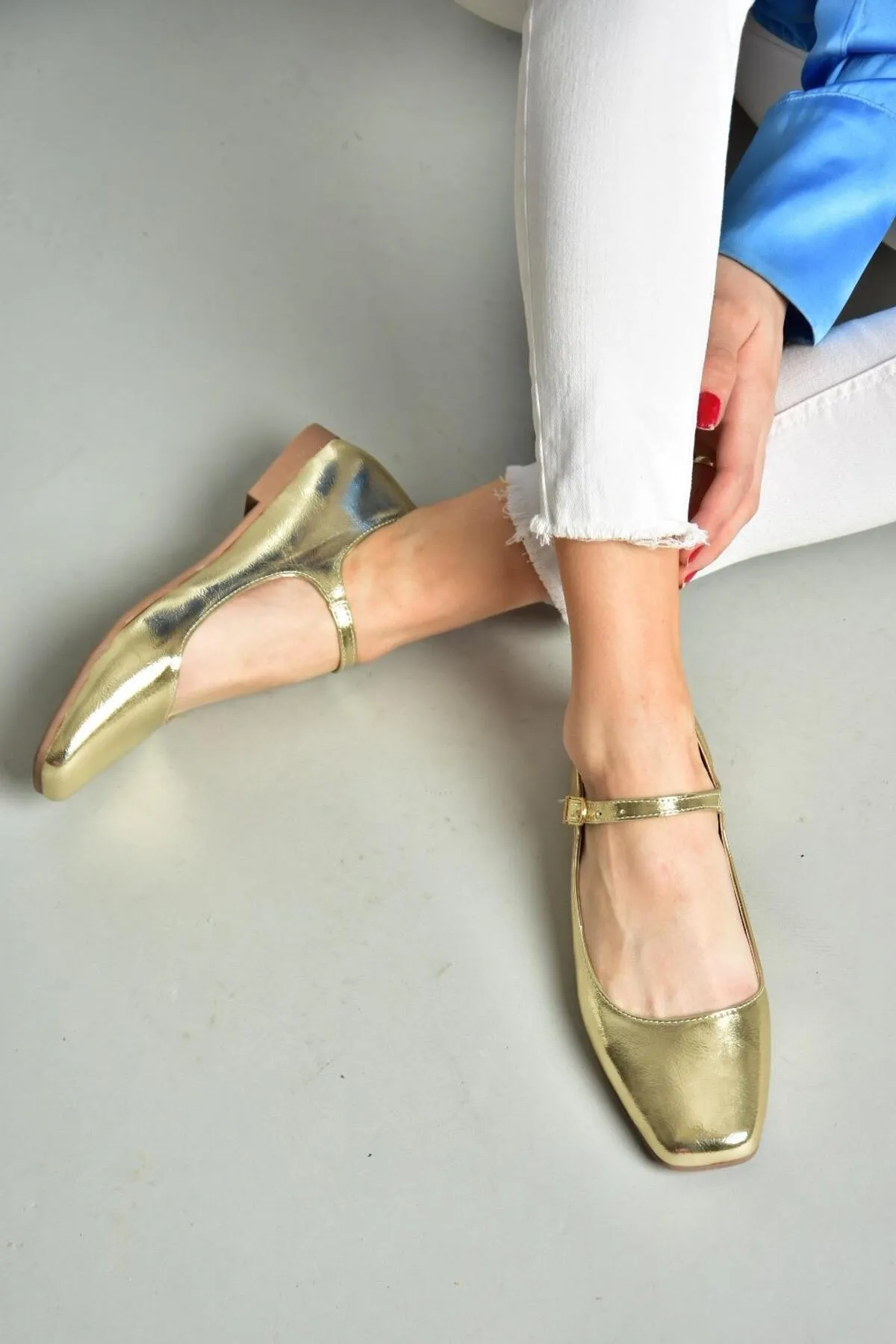 Fox Shoes  Ballerina - Goldfarben - Flacher Absatz