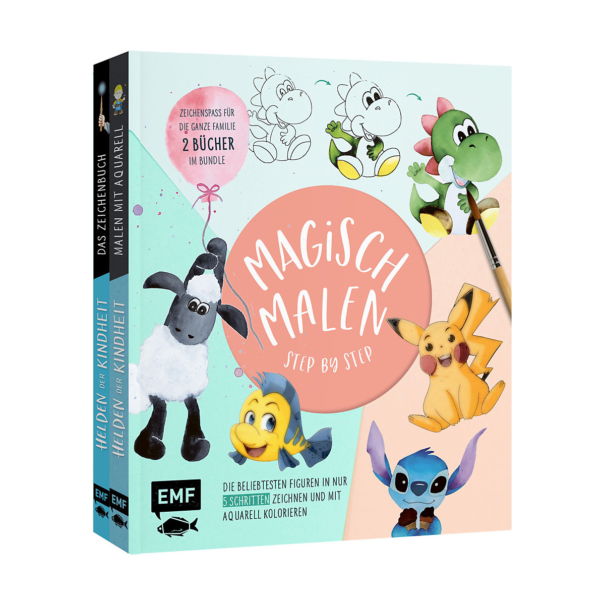 Magisch malen Step by Step - Die beliebtesten Figuren aus TV und Kino in nur 5 Schritten zeichnen und mit Aquarell kolorieren