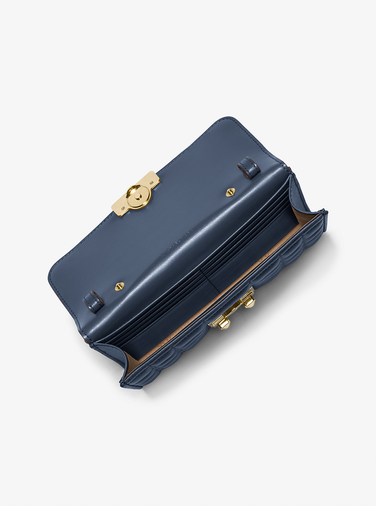 Tribeca konvertibel crossbody-veske i skinn – marineblå