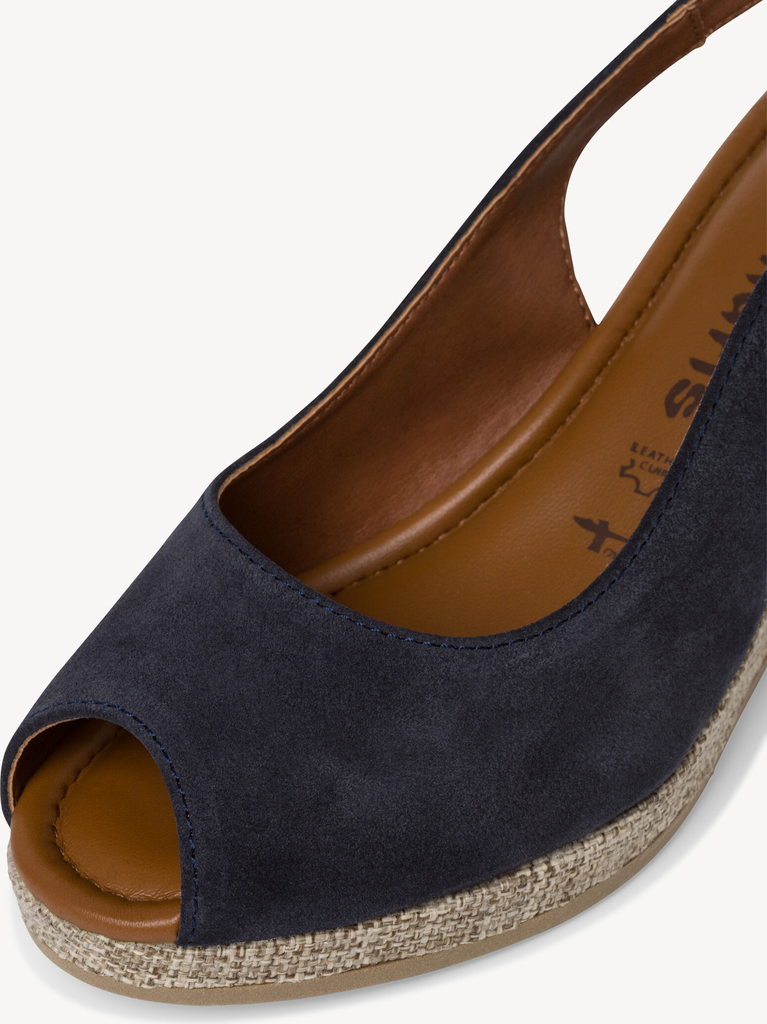 Sandale à talon en cuir - bleu