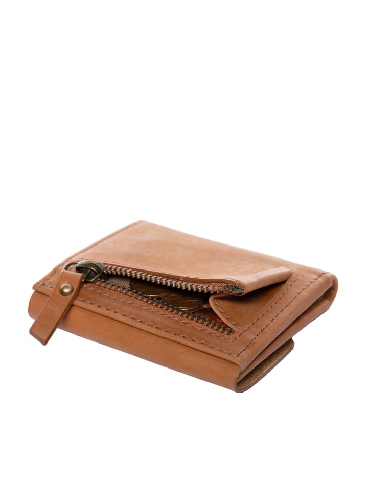 SID & VAIN Leder-Geldbörse echt Leder Geldbeutel Damen groß natural-hell-tan in beige günstig kaufen onesize