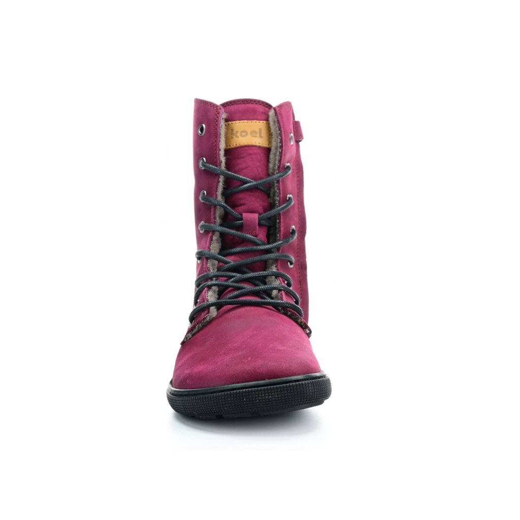 Koel Lady Faro Bordo Lambswool weinrote Winterbarfußschuhe