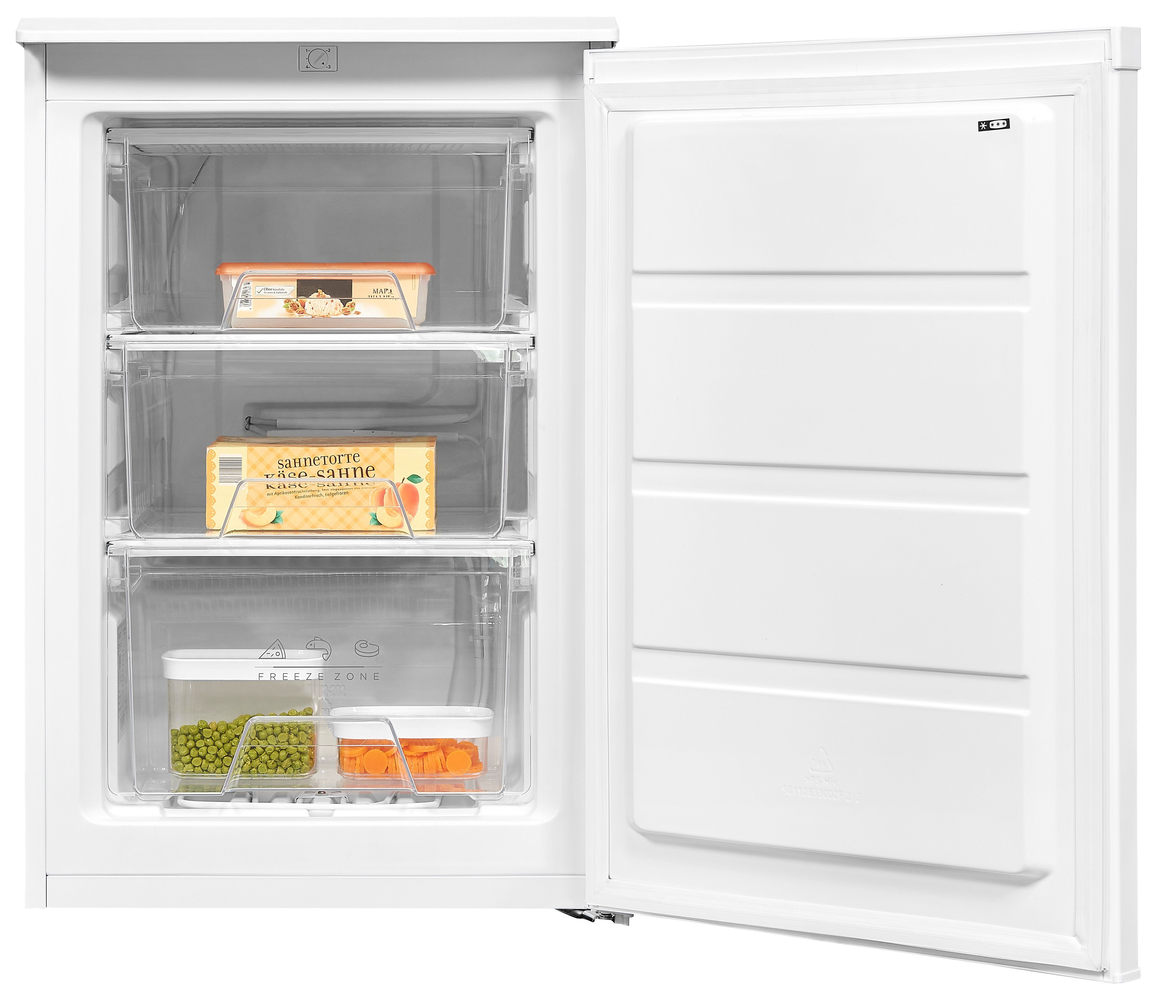 exquisit Gefrierschrank GS80-030E, 84.5 cm hoch, 55.3 cm breit, 4* Gefrierfach, platzsparend
