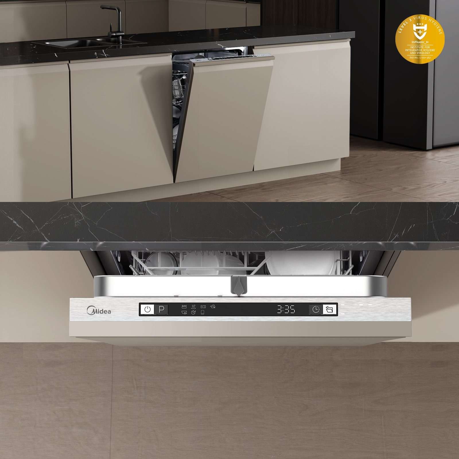 Midea vollintegrierbarer Geschirrspüler, SV 5.14K10C