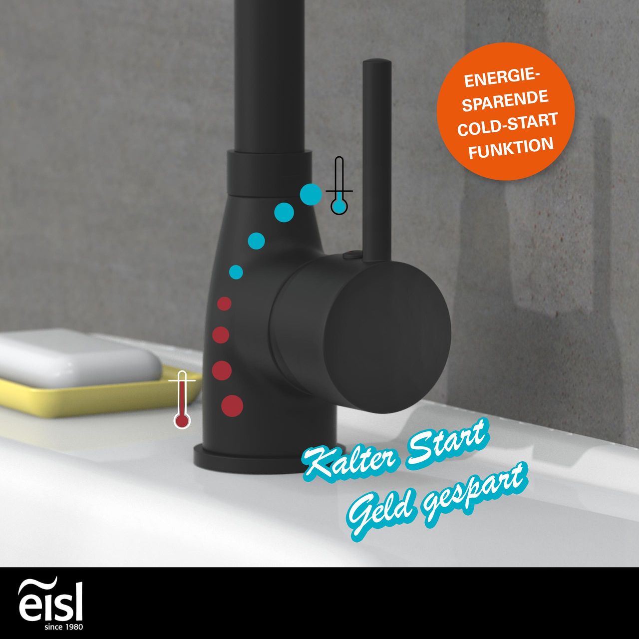 Eisl FUTURA Waschtischarmatur, Schwarz matt