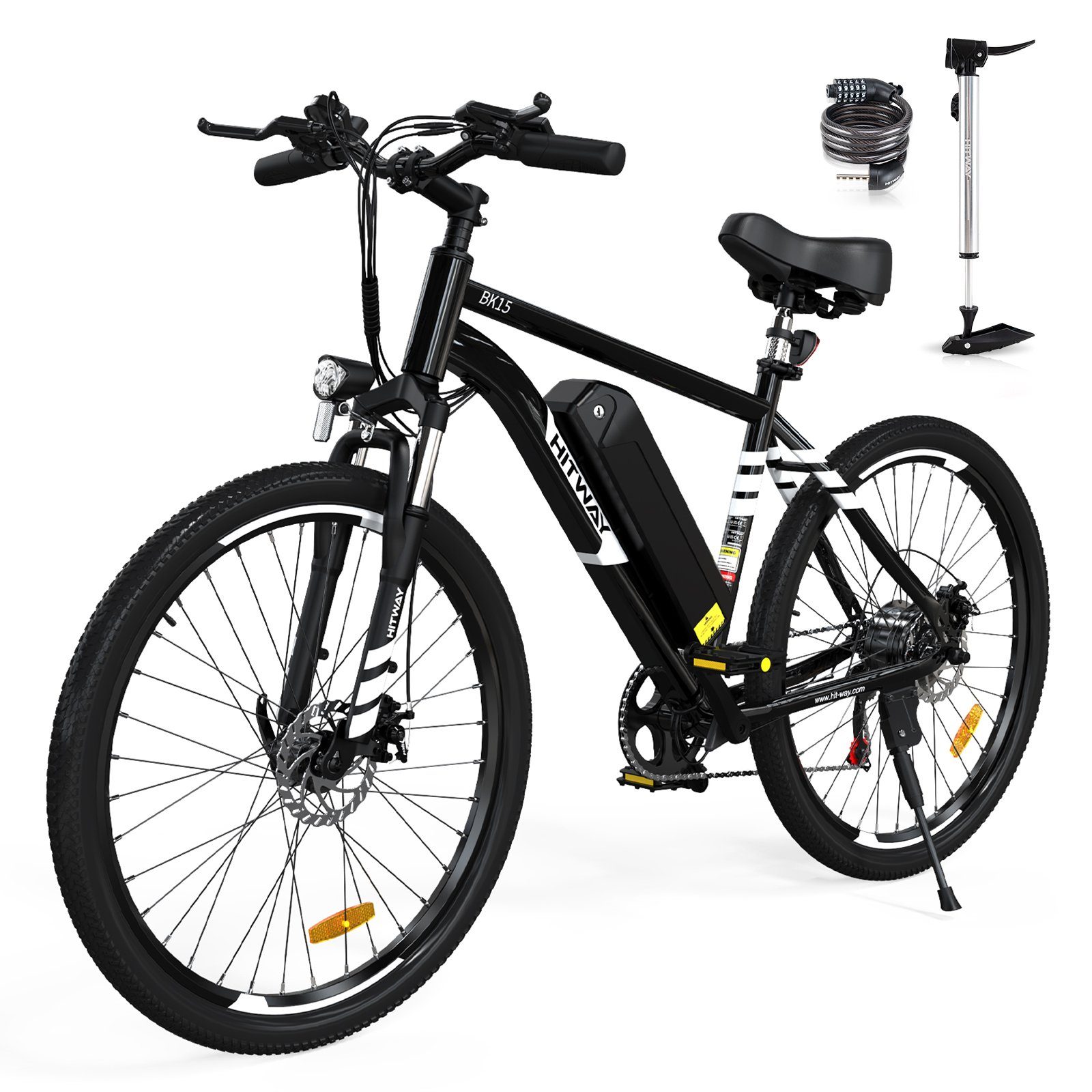 HITWAY E-Bike 26 Zoll, 36V 12 Ah Elektrofahrrad, Shimano 7 Gänge,Herren
