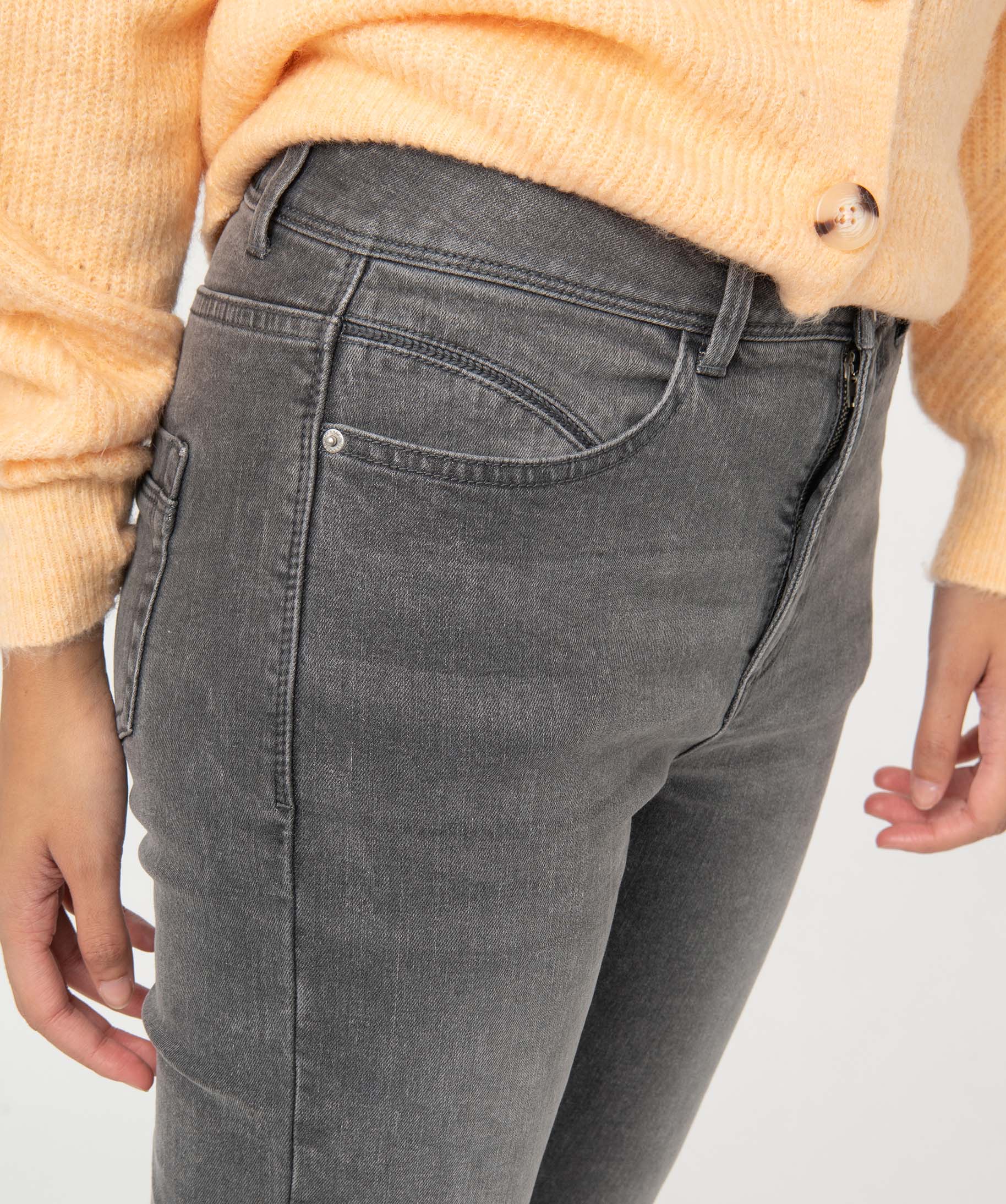 Jean femme coupe Bootcut taille haute grey | GEMO