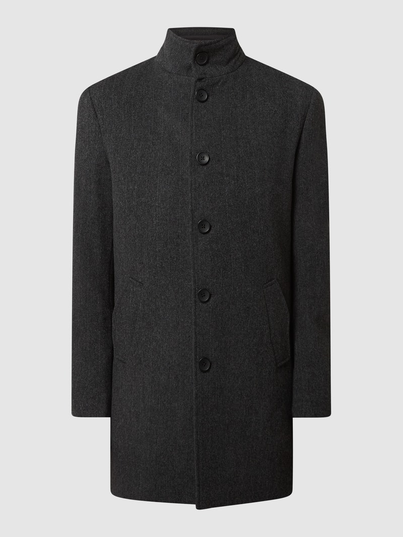 Slim Fit Wollmantel mit herausnehmbarer Steppweste Modell 'Ontario' in anthrazit