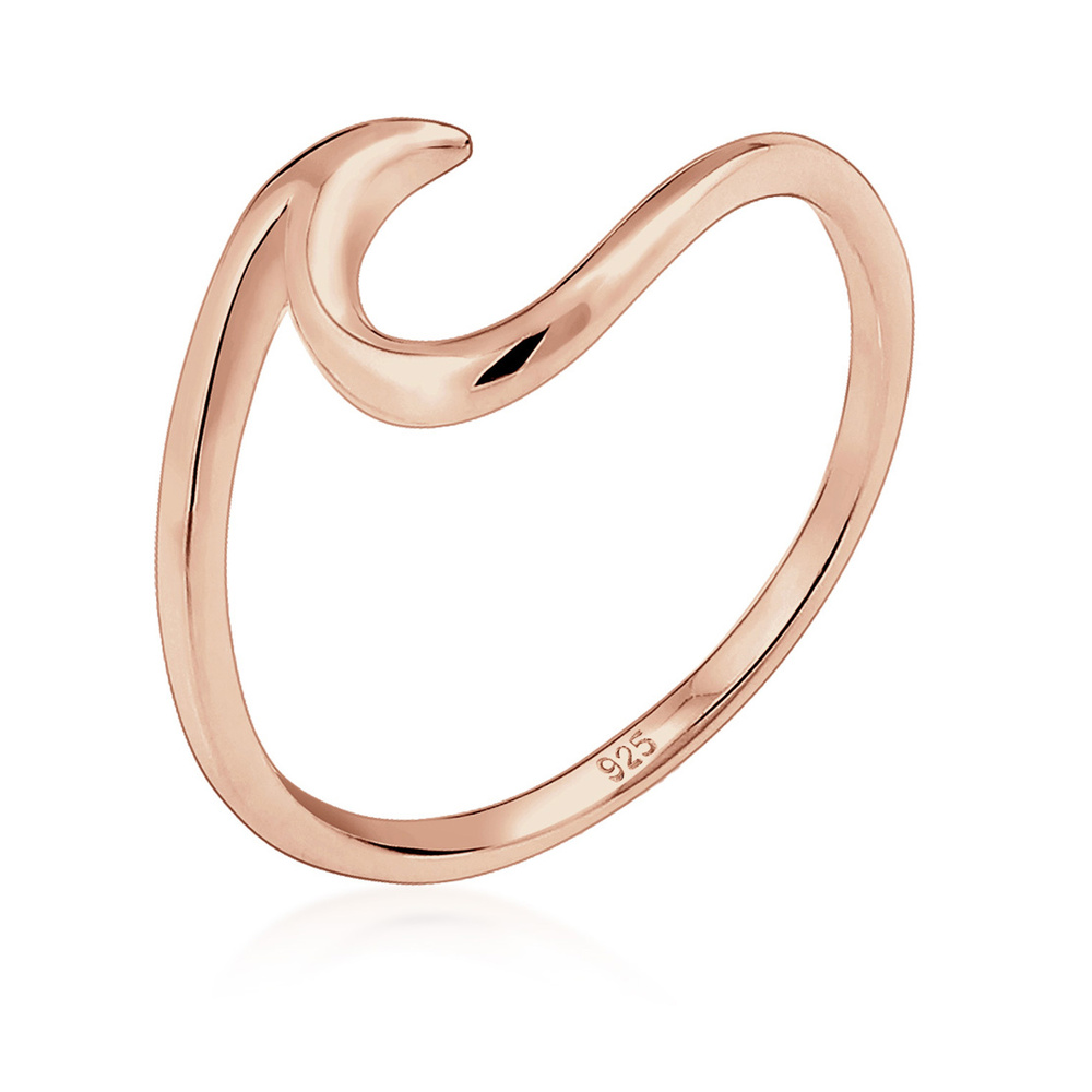Elli Elli Bague Femmes Vagues Plage Maritime en Argent Sterling 925 Bague